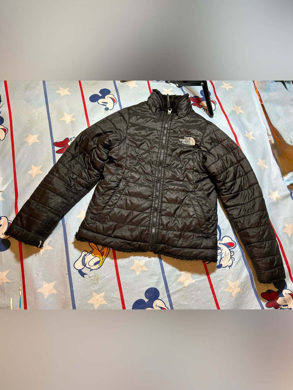 The north face reversible black girls jacket size XS